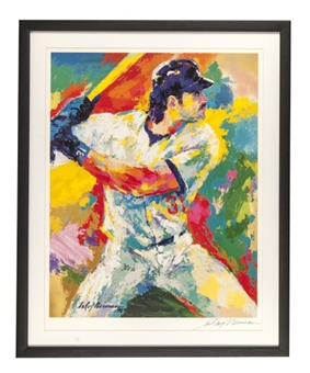 Large Mike Piazza Leroy Neiman Framed Litho Signed By Neiman